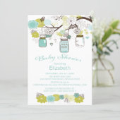 Rustic Country Mason Jar Boys Baby Shower Invitation (Standing Front)