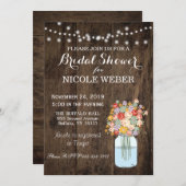 Rustic Country Mason Jar Bridal Shower Invite (Front/Back)