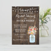Rustic Country Mason Jar Bridal Shower Invite (Standing Front)