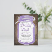 Rustic Country Mason Jar Bridal Shower Postcards (Standing Front)