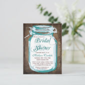 Rustic Country Mason Jar Bridal Shower Postcards (Standing Front)
