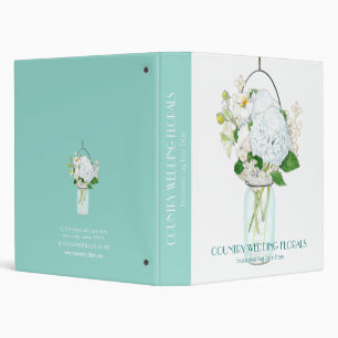 Rustic Country Mason Jar Flowers White Hydrangeas Binder