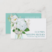 Rustic Country Mason Jar Flowers White Hydrangeas Business Card (Front/Back)