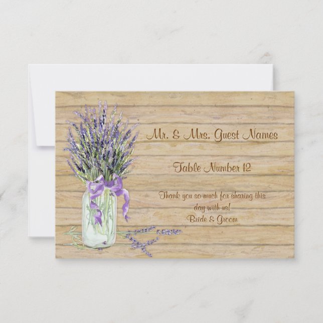 Rustic Country Mason Jar French Lavender Bouquet Invitation (Front)