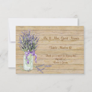 Rustic Country Mason Jar French Lavender Bouquet Invitation