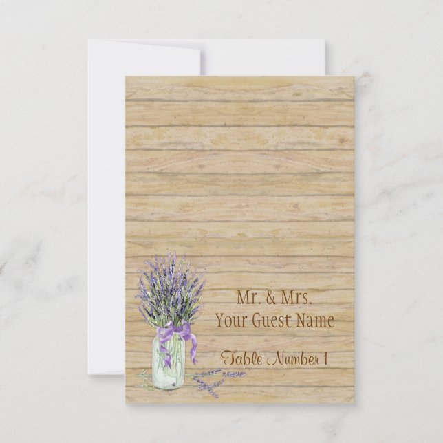 Rustic Country Mason Jar French Lavender Bouquet Invitation (Front)