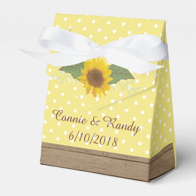 Rustic Country Mason Jar Sunflower Favor Box (Front Side)
