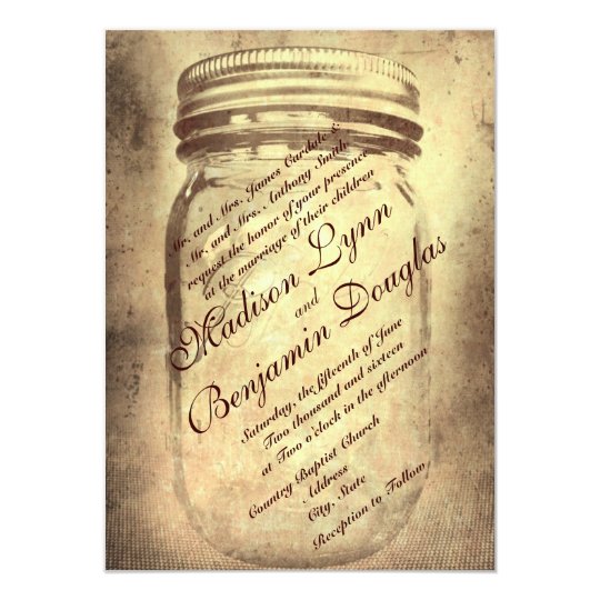 Rustic Country Mason Jar Wedding Invitations Zazzle Rustic Country Mason Jar Wedding Invitations