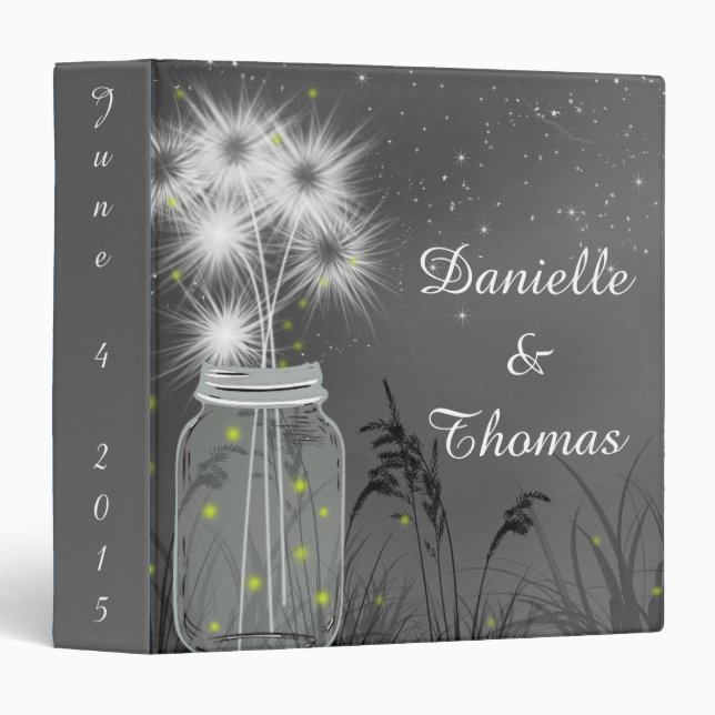 Rustic Country Mason Jar Wedding Photo Album Binder (Front/Spine)