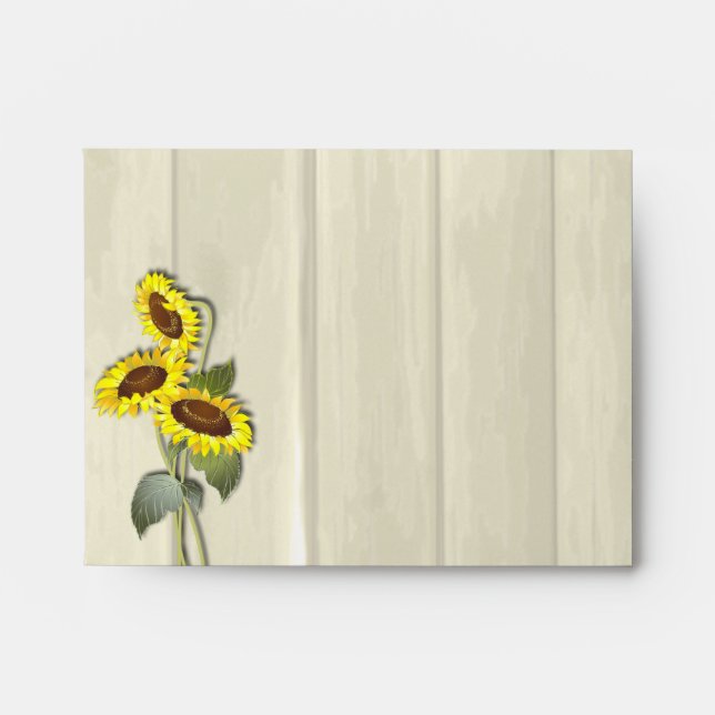 RUSTIC COUNTRY MASON JAR WITH SUNFLOWERS ENVELOPE (Front)