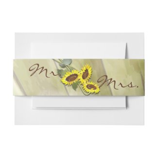 RUSTIC COUNTRY MASON JAR WITH SUNFLOWERS INVITATION BELLY BAND