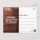 Rustic Country Mason String Lights Save The Date Postcard (Back)