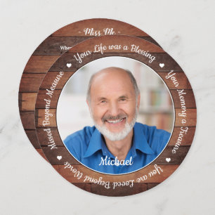 Rustic Country Memorial Poem Funeral Prayer Card