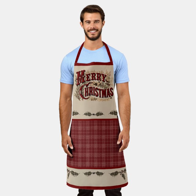 Rustic Country "Merry Christmas" Apron (Worn)