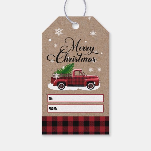 Rustic Country Merry Christmas Gift Tags