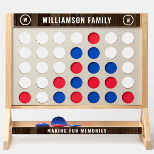 Rustic Country Monogram Modern Fun Family Name Fast Four