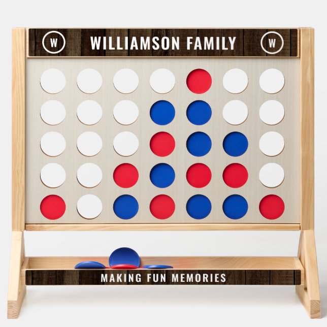 Rustic Country Monogram Modern Fun Family Name Fast Four (Back)