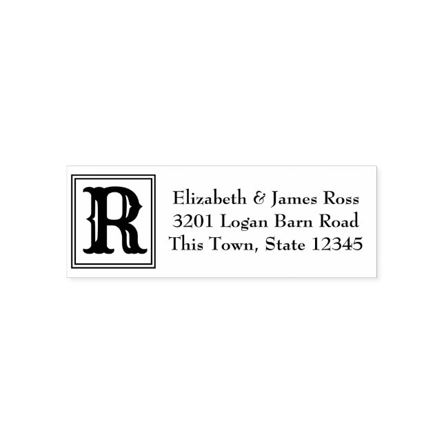 Rustic Country Monogram Self-inking Stamp (Design)