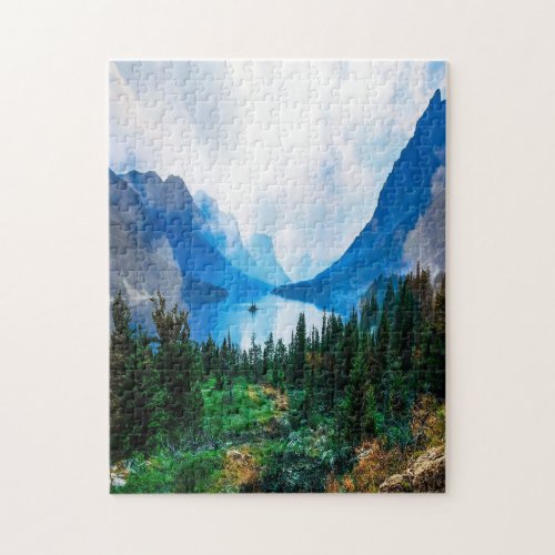 Rustic Country Mountains Nature Scene Photography Jigsaw Puzzle