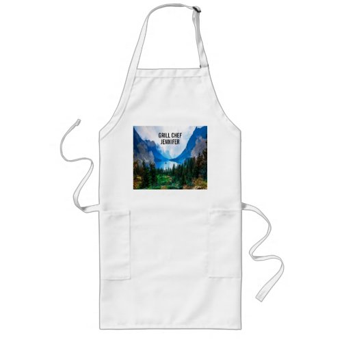 Rustic Country Mountains Nature Scene Photography Long Apron