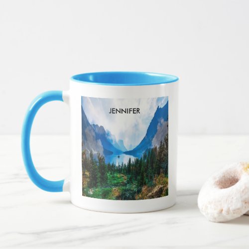 Rustic Country Mountains Nature Scene Photography Mug