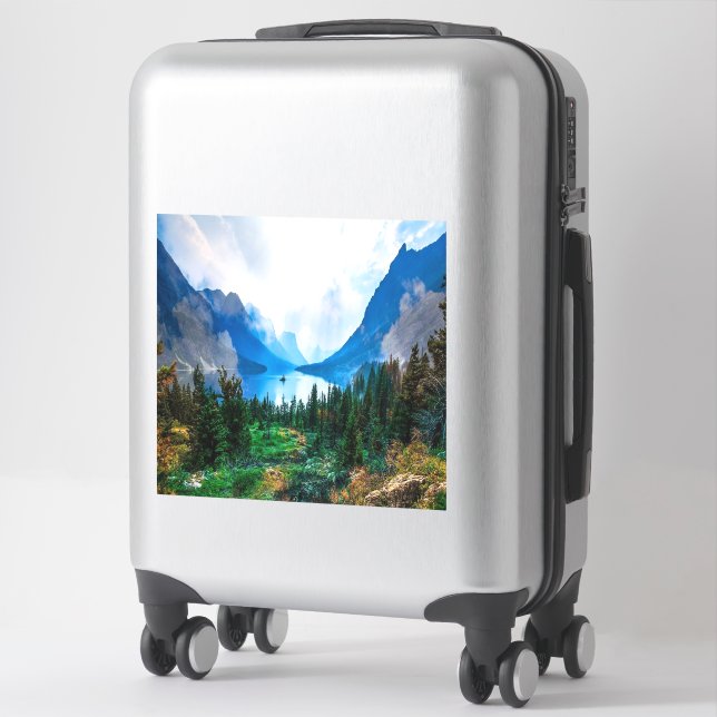 Rustic Country Mountains Nature Scene Photography Sticker (Suitcase)