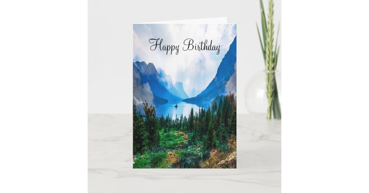 Rustic Country Mountains Scenic Nature Birthday Card | Zazzle