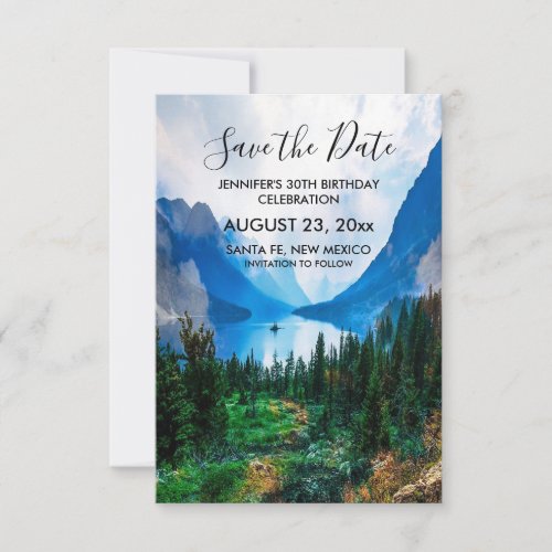 Rustic Country Mountains Scenic Nature Birthday Save The Date