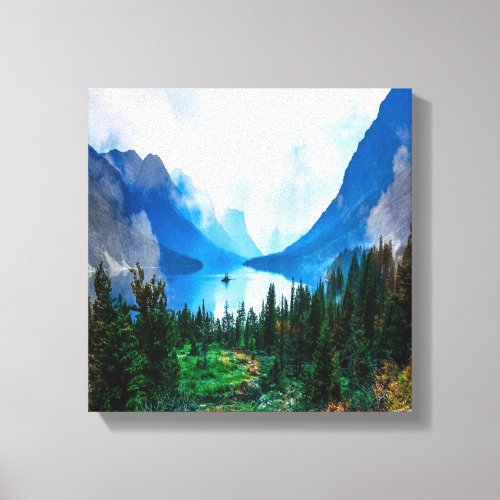 Rustic Country Mountains Scenic Nature Canvas Print