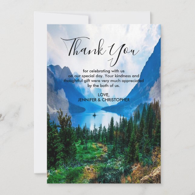 Rustic Country Mountains Scenic Nature Thank You Card (Front)