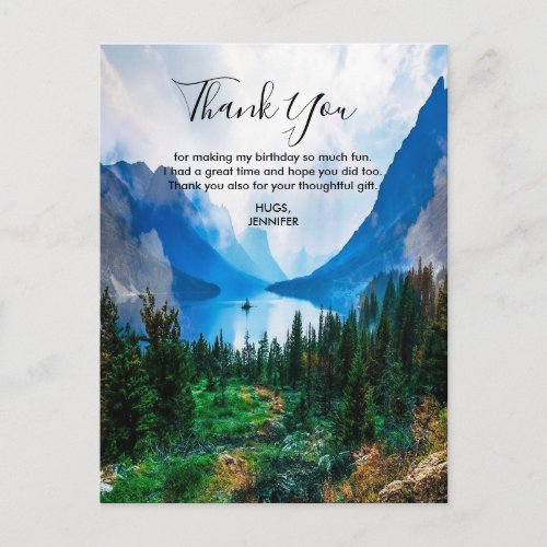 Rustic Country Mountains Scenic Nature Thank You Postcard