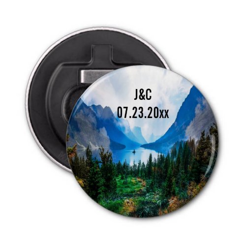 Rustic Country Mountains Scenic Nature Wedding Bottle Opener