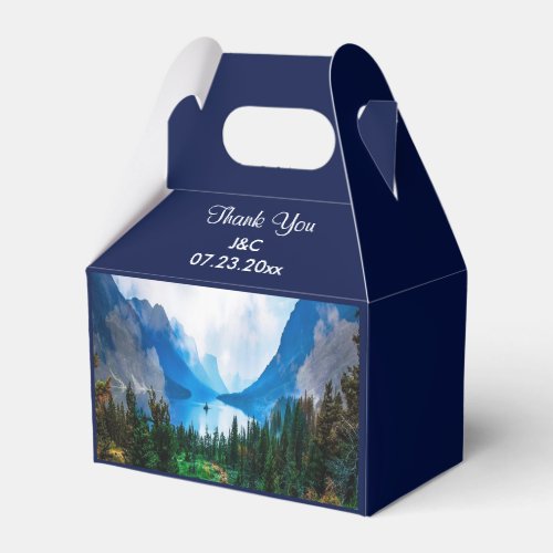Rustic Country Mountains Scenic Nature Wedding Favor Boxes