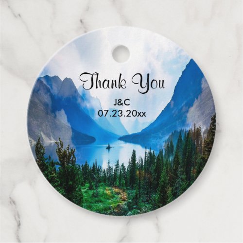 Rustic Country Mountains Scenic Nature Wedding Favor Tags