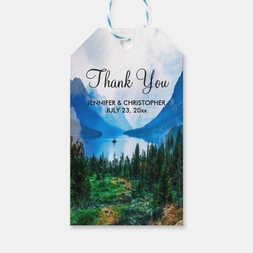 Rustic Country Mountains Scenic Nature Wedding Gift Tags