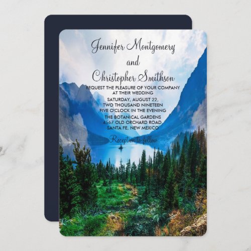 Rustic Country Mountains Scenic Nature Wedding Invitation