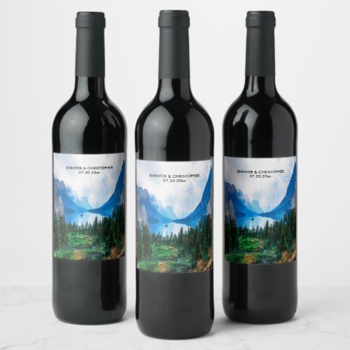 Rustic Country Mountains Scenic Nature Wine Label