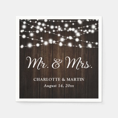 Rustic Country Mr and Mrs Wedding Napkins