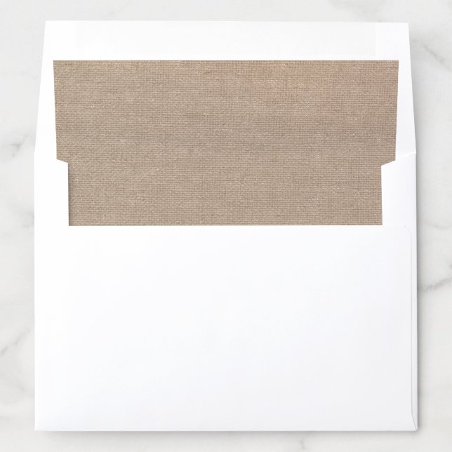 Rustic Country Natural Burlap Envelope Liner  (In Envelope)