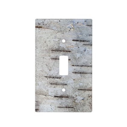 Rustic Country Nature Classic Birch Bark Photo Light Switch Cover