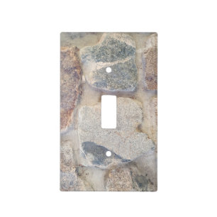 Rustic Country Nature Large Stone Photo Light Switch Cover