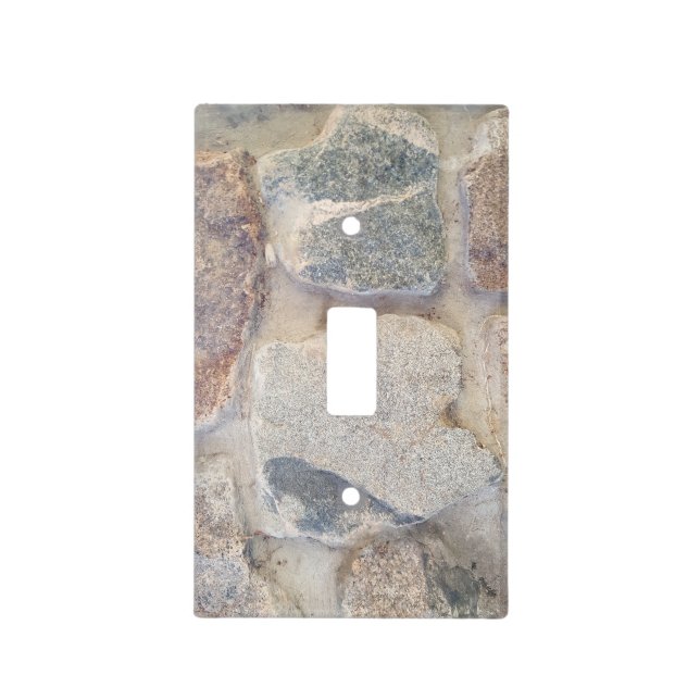 Rustic Country Nature Large Stone Photo Light Switch Cover (Front)