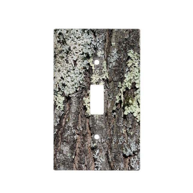 Rustic Country Nature Mossy Bark Oak Tree Photo Light Switch Cover (Front)