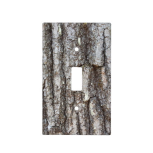 Rustic Country Nature Oak Tree Bark Photo Light Switch Cover