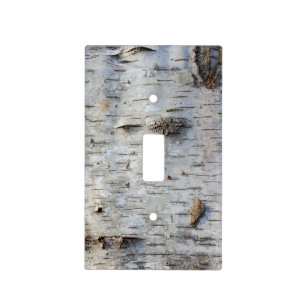 Rustic Country Nature Old Birch Bark Photo Light Switch Cover