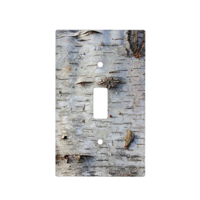 Rustic Country Nature Old Birch Bark Photo Light Switch Cover (Front)