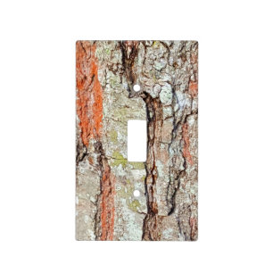 Rustic Country Nature Old Oak Tree Bark Photo Light Switch Cover