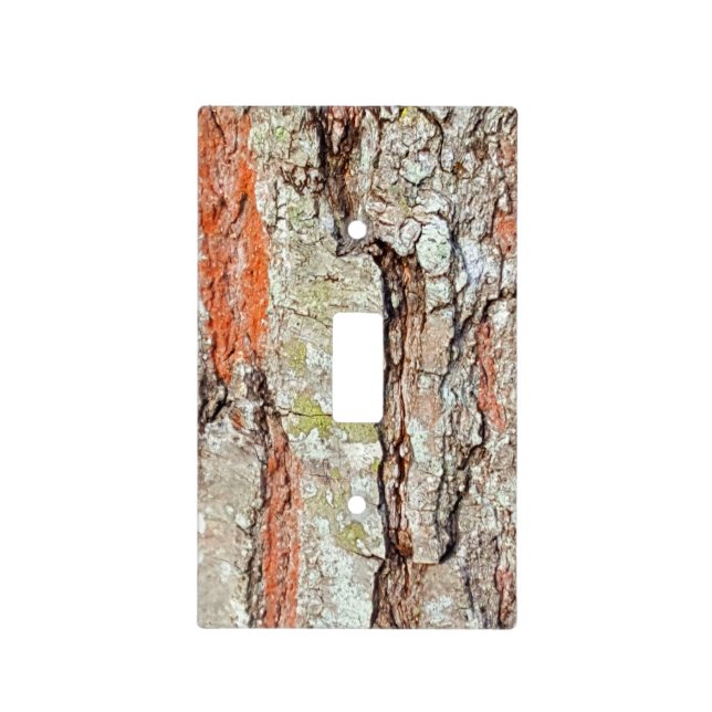 Rustic Country Nature Old Oak Tree Bark Photo Light Switch Cover (Front)
