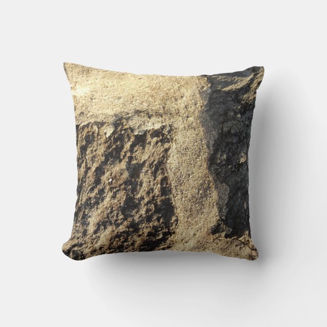 Rustic Country Nature Rock Surface Photo Throw Pillow (Front)
