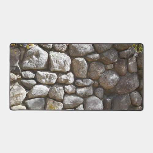 Rustic Country Nature Stone Wall Rocks Photo Desk Mat